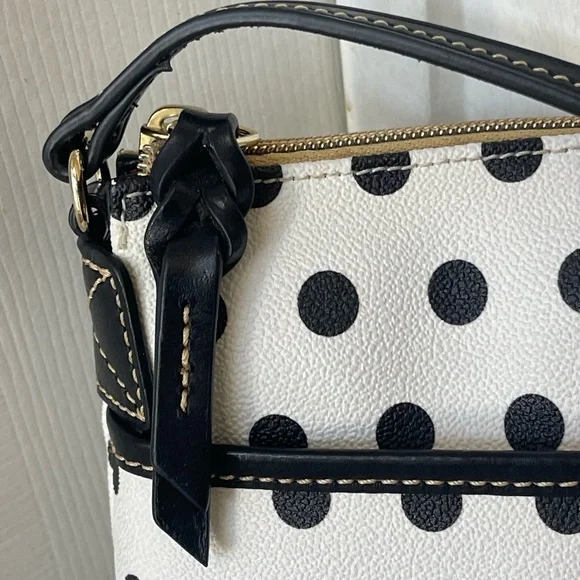 Dooney & Bourke Black and White Polka Dot Crossbody EUC - Picture 13 of 14